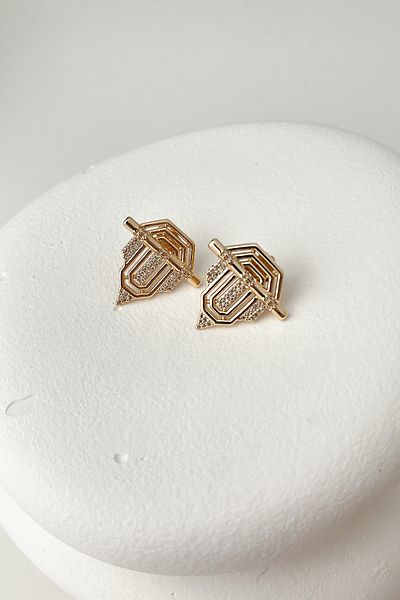 Modex Zircon Stone Serenay Knight Earrings (Size:2Cm)