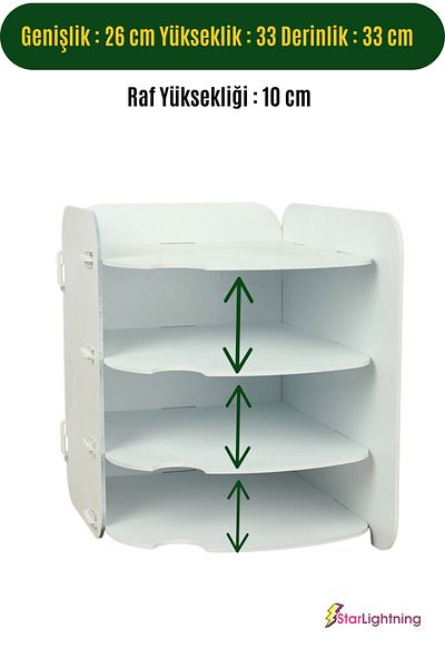 StarLightning White Color Model 2 - Desk Organizer, Document Shelf Desktop