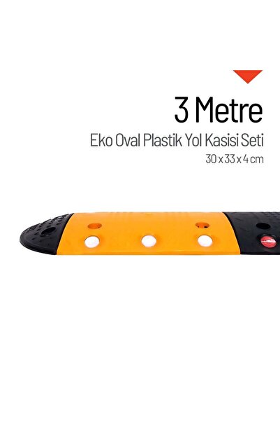 İleri Trafik EKO Oval Hız Kesici, Plastik Yol Kasisi Set - 3 Metre