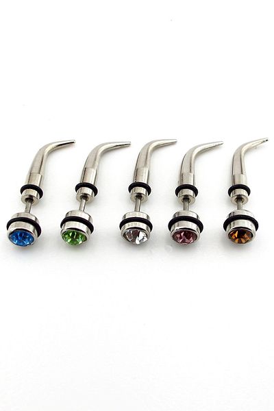 Solfera Colorful Set of 3 Pointed Acrylic Tips - Surgical Steel, Banana Eyebrow, Rook Piercing P486