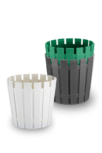 ToXA 3 Adet Akasya Saksı 1 Litre 14cm Plastik Drenaj Izgaralı Çiçek Saksısı