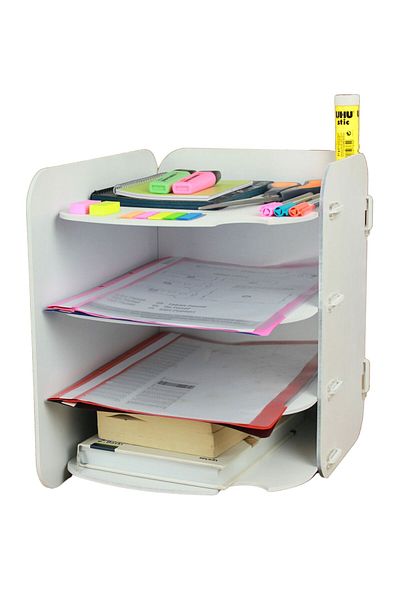 StarLightning White Color Model 2 - Desk Organizer, Document Shelf Desktop