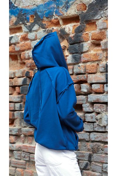 Owut Collection Hanorac supradimensionat Saks Blue Dirty Stitch pentru damă