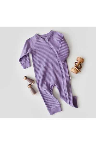 BabyCosy Salopeta cu fermoar cu maneca lunga si pantaloni lungi Mov, BabyCosy, 18-24 luni