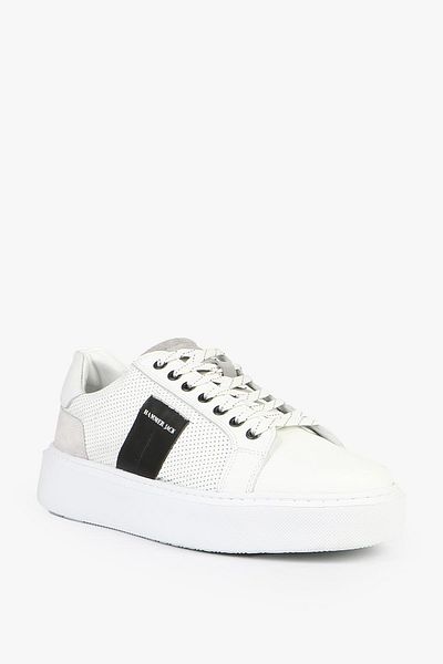 Hammer Jack Ανδρικά παπούτσια Orlean White Black από γνήσιο δέρμα
