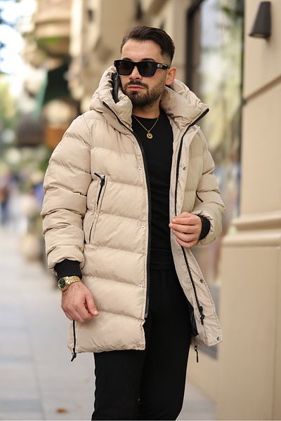 İga Collection Men's Long Side Zippered Coat