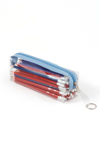 BYBAG Μπλε με φερμουάρ Ποιότητα PVC Διαφανής θήκη για στυλό Τσάντα μακιγιάζ Θήκη μολυβιού