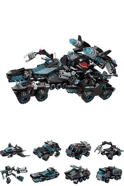 Vagonlife Qman Keeppley 8 in 1 Shadow Pulse Combat - Contains 8 Different Vehicles Toy Building Set -1413