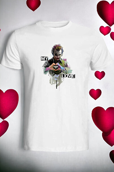 niceworkbynicehands JOKER&HARLEY QUINN ÖZEL KOLEKSİYON BEYAZ T-SHİRT TİŞÖRT