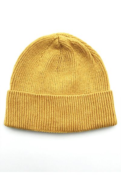 AXE SPORTSWEAR Winter Yellow Wool Ribbed Raglan Folded Basic Beret Winter Beret