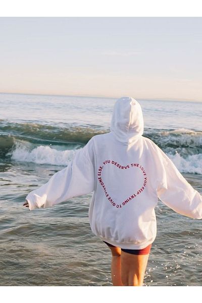 WEARTEX Unisex Love Printed Hooded Sweatshirt