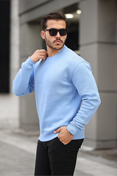 MAXIMILLIAN Чоловічий велосипедний светр з коміром - Regular Fit, СИНІЙ