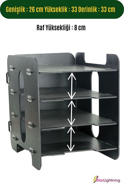 StarLightning Black Desk Organizer - Document Shelf Desktop Organizer Model 1