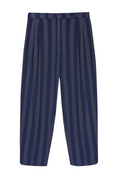 Quzu Navy Blue Παντελόνι - Λεπτομέρεια με σφιγκτήρα