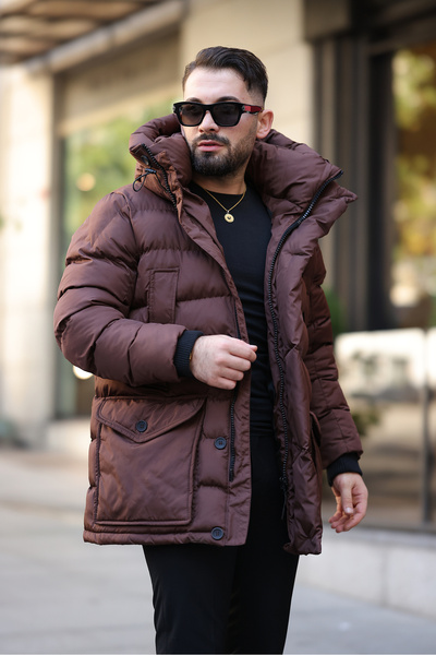 İga Collection معطف طويل قابل للنفخ للرجال
