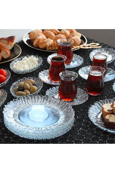 Paşabahçe Aurora Breakfast Set - 24 Piece Coffee Shop Presentation Tea Set Set