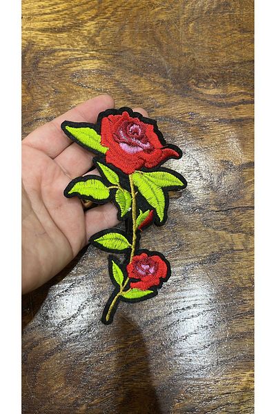 Gönülden Tasarım APLICAȚIE DE CUSUT CU ARMĂ DE FLORI COLORATE CARE SE ADES PE FIER DE FIER 14X8 CM