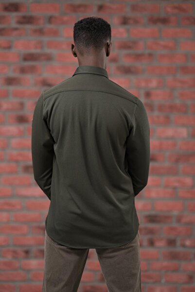 ADVANTE Εποχιακό πουκάμισο Slimfit με λεπτό κορδόνι και κουμπιά γιακά από λύκρα