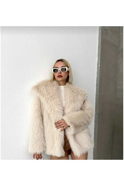 HARMAN BUTİK Women's Plush Coat