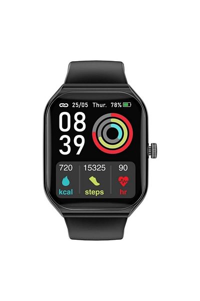 Promate Smart Watch, Sporty BT 3.0 + BLE 5.2 Fitness Tracker, 1.96” Always-On AMOLED Display, Black