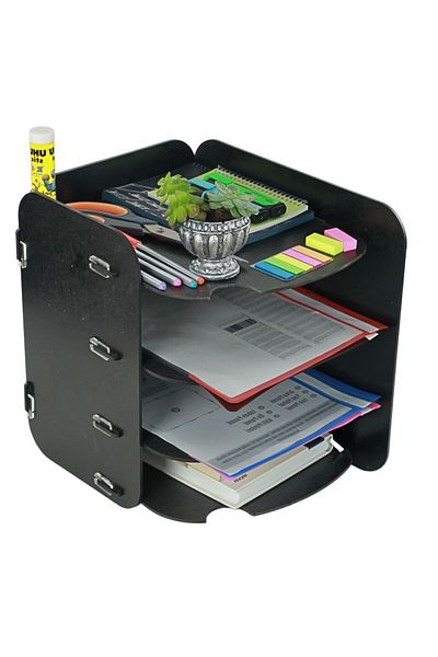 StarLightning Black Desk Organizer - Document Shelf Organizer Model 2