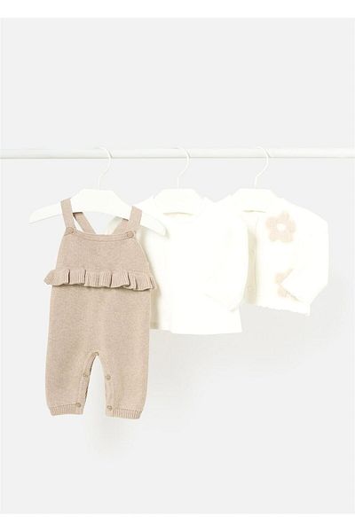 MAYORAL Beige Baby Girl Knitwear 3 Piece Set - 2608