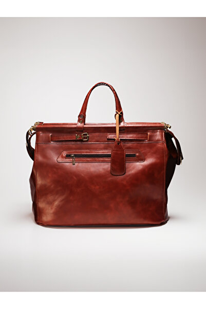 LYDOS BAG Gaston Retro Kızıl Hakiki Deri Valiz