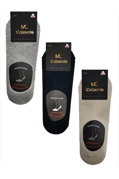 Mia Calzente 3 броя мъжки силиконови невидими чорапи - балерина