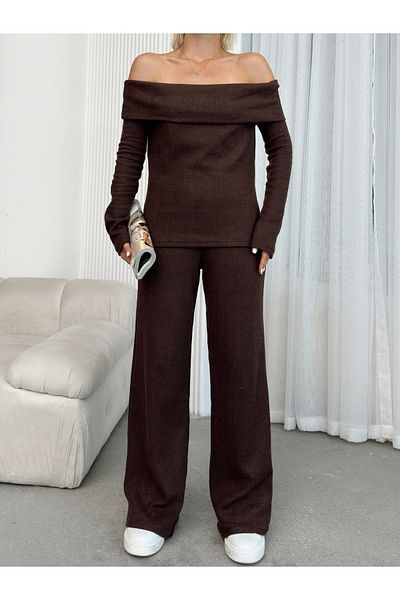 AFROGİYİM Madonna Collar Comfortable Cut Women's Set
