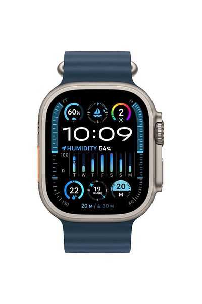Apple Watch Ultra 2 GPS + Cellular, 49mm Titanium Case With Blue Ocean Band