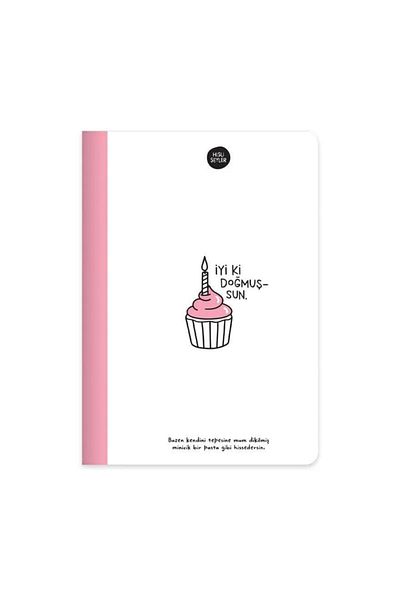 HIPEN 80 Pink Leaves A5 Lined - Sharp Color Feeling Stitched Notebook with Cardboard Cover