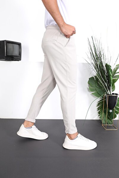 Valiberta Premium Dokulu Duble Paça Fit Pantolon - Taş