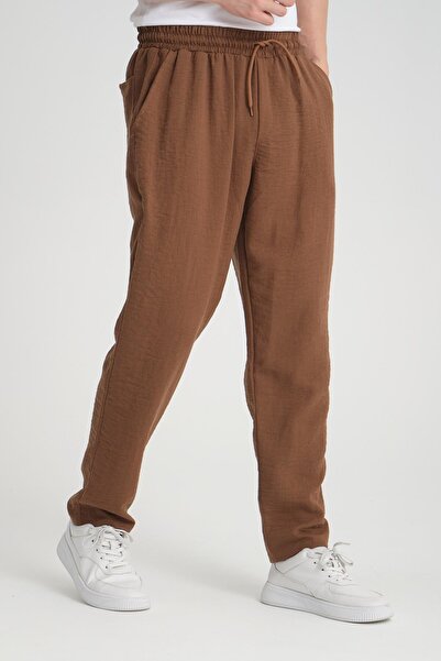 Valiberta Aerobin Kumaş Baggy Kalıp Pantolon - Kahve
