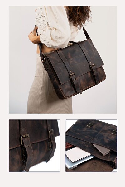 Monte Cristo Deri Kepler Kadın Erkek Deri Postacı/çapraz Çanta- %100 Hakiki D...