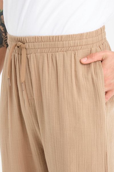 Valiberta Light and Comfortable Men's Muslin Baggy Trousers - Tiramisu