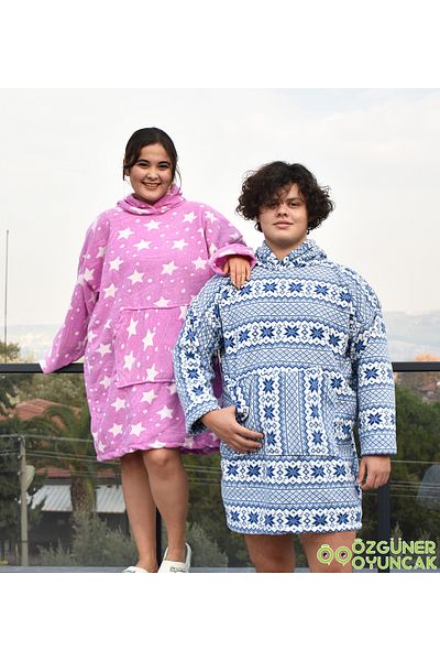 Özgüner Oyuncak Winter Cold Farewell with Warm Fleece Plush Wearable Blanket