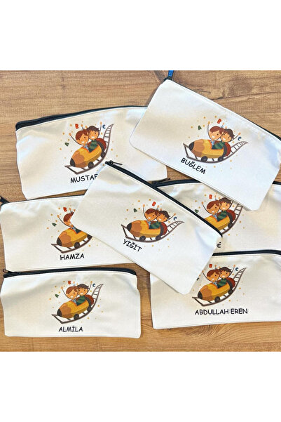 Kalemlik Dünyası BEZ KALEMLİK BASKILI KALEM KUTU İSİM YAZILABİLİR