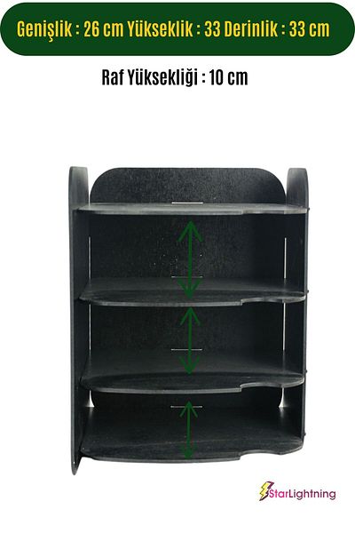 StarLightning Black Desk Organizer - Document Shelf Organizer Model 2