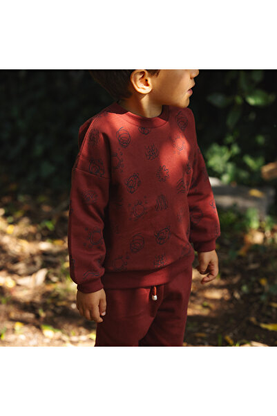 Little Yucca "Grow" Sweatshirt-Bordo