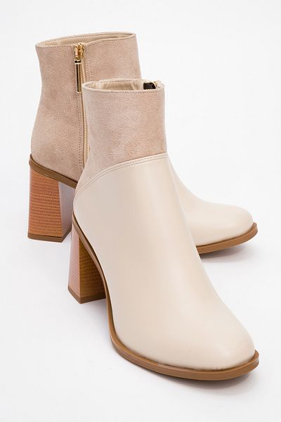 LuviShoes Ropa Beige Women's Heeled Boots