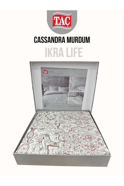 Taç Set cuvertură dublă din satin Cassandra prune