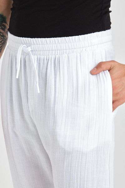 Valiberta White Men's Muslin Baggy Pants - Light and Comfortable