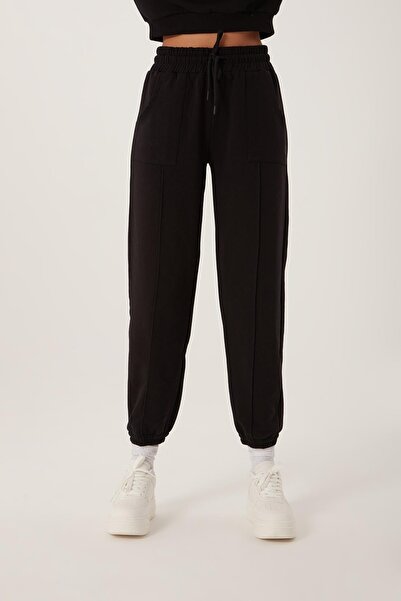 QUHOX Γυναικείο Φούτερ με 3 Κλωστές Oversize Μαύρο