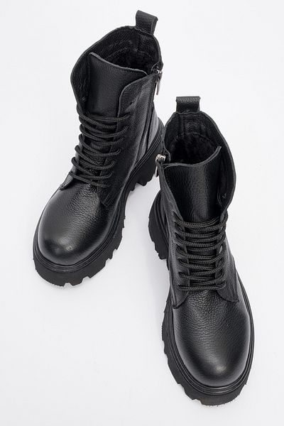 LuviShoes LORETA Schwarze Damenstiefel aus echtem Leder