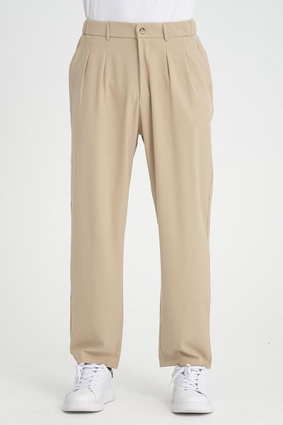 Valiberta Beige Color Premium Pleated Baggy Pants