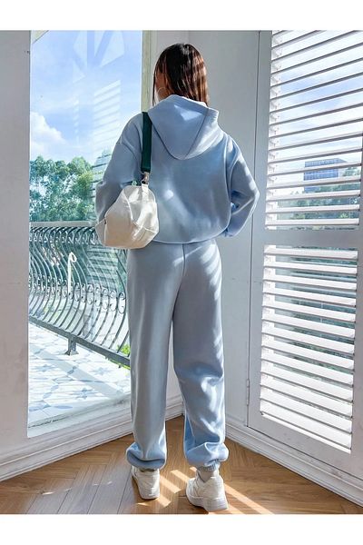 FRESSO Hooded Kangaroo Pocket Raster Oversize Tracksuit Set