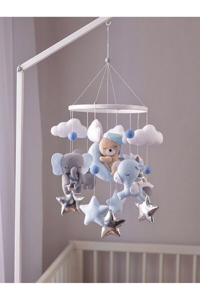 hobiimobiii Dönence (MÜZİKLİ) Bebek beşik süsü keçe dönence