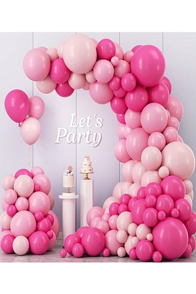 party mix Pink Balloon Chain Set of 65 - Barbie Balloon, Birthday Concept Balloon
