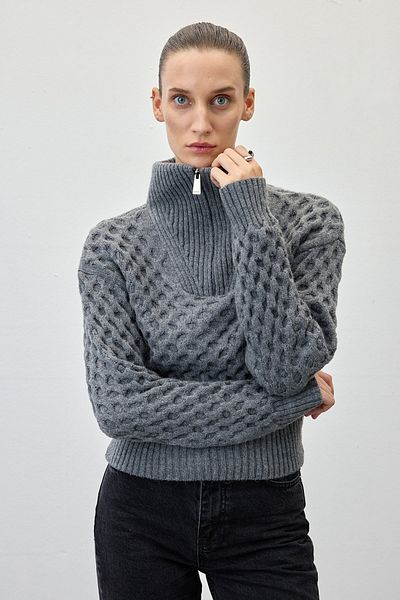 VATKALI Sweater with zip collar