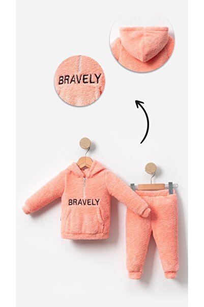 aden kids bebe çocuk peluş kışlık alt üst takım eşofman takımı